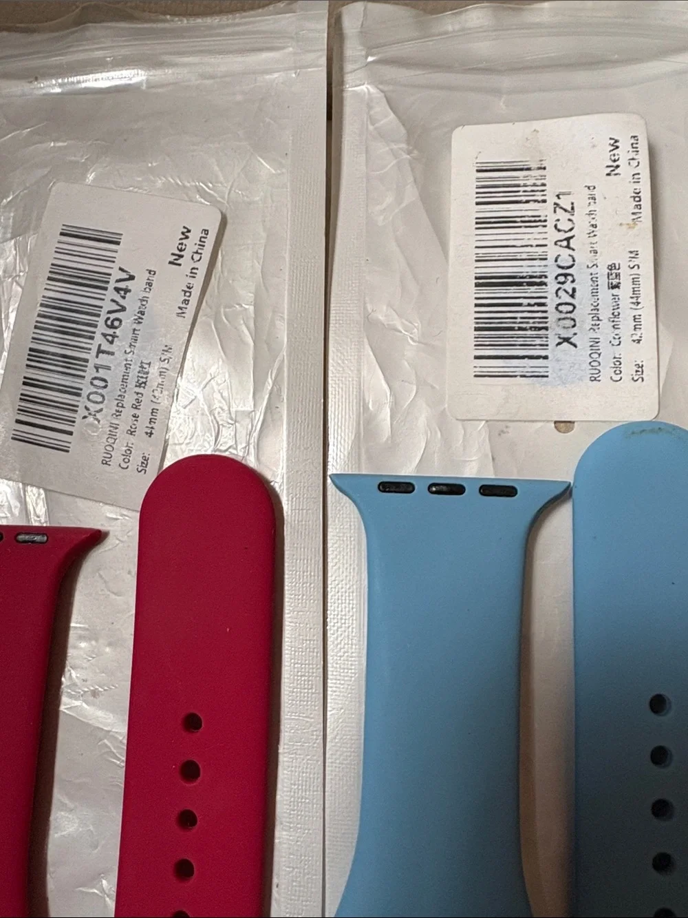 4 Silicone Replacement Watch Bands - Red, Blue, Pink, Black
